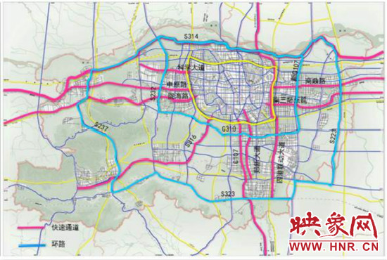 鄭州都市區十條快速通道建設圖